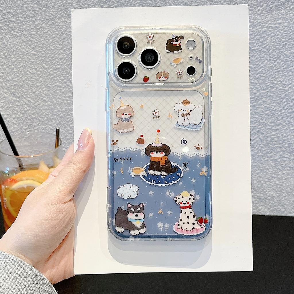 Double-sided imd cute cartoon dog for iPhone17proamx mobile phone case Apple 16 protective case anti-drop