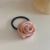 5 Colors Satin Hair Tie Rope Women Fashion Rose Flower Hair Rubber Bands Scrunchies Korean Elastic Hair Accessories Headwear
