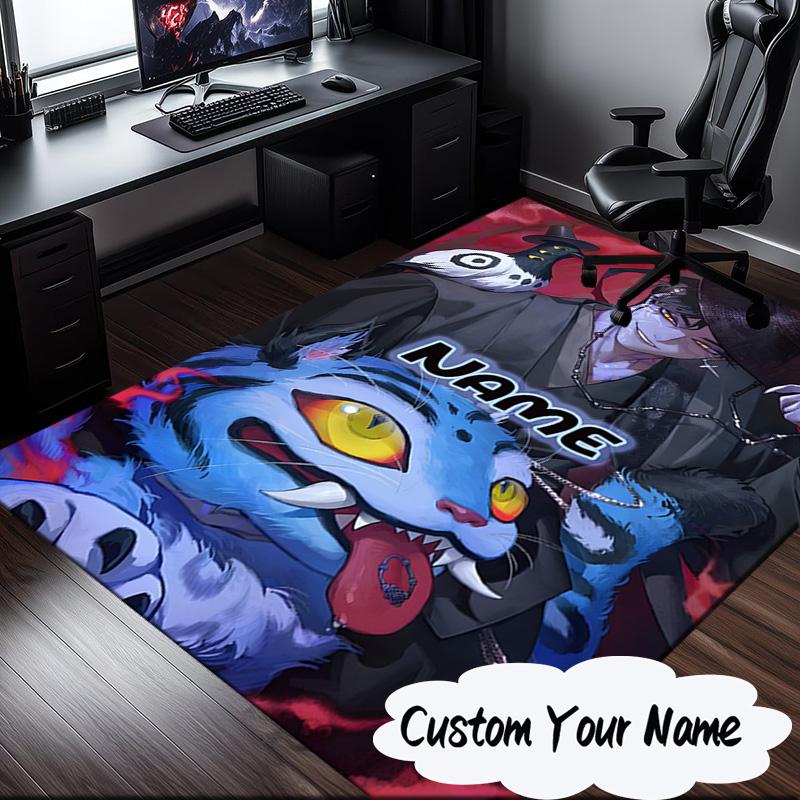 Custom Name K-Pop Tiger's Spirit Carpet, Chair Rug,Area Rug for Office Bedroom living rooms bedroom, Doormat decor Christmas fan gifts