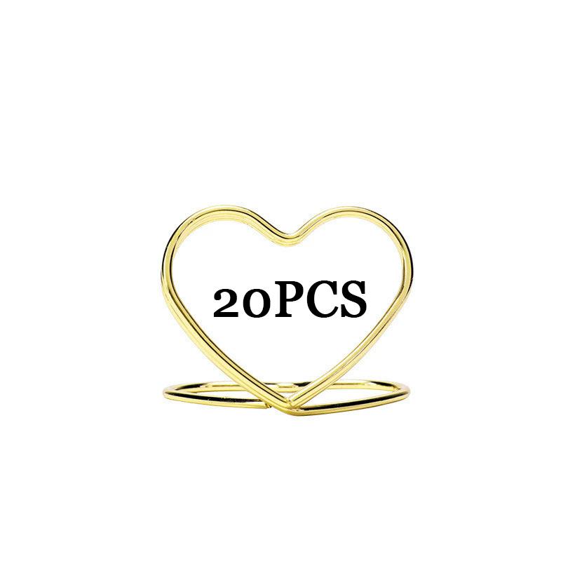 WTEMPO Wedding Place Card Holders for Table Heart Wedding Table Number Holders Mini Picture Photo Stands for Bridal Shower Party Vertical Label Holder