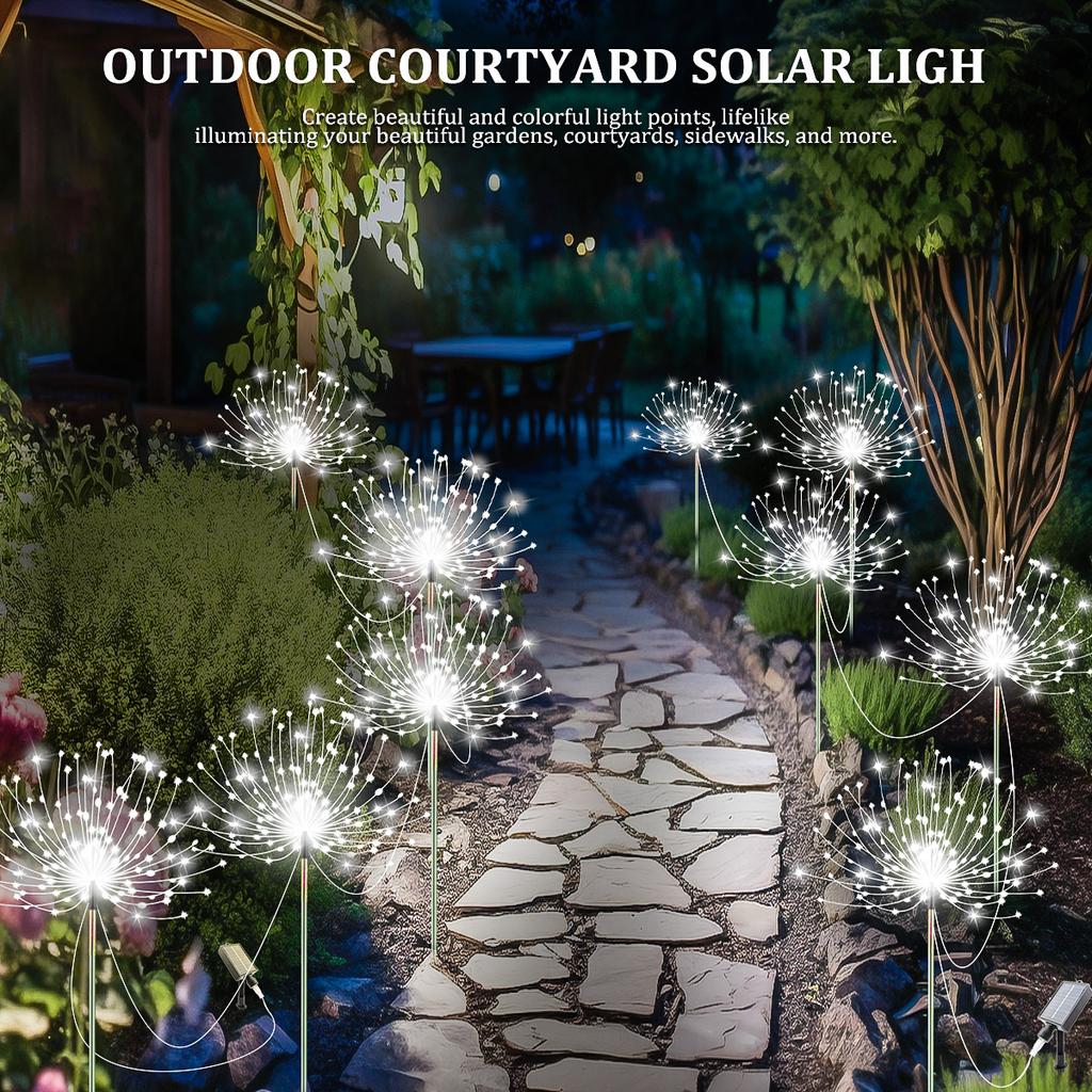 5 Stück 400 LEDs Solarbetriebene Feuerwerk Lichter Außen Solarleuchte Wasserdicht LED Lichterkette 8 Modi Beleuchtung für Garten Rasen Hof