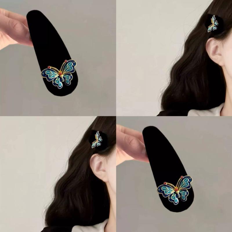 Elegant Pearl Tassel Hair Clips Women's Minority Ethnic Style Hair Accessories Full Diamond Side Clip Headwear