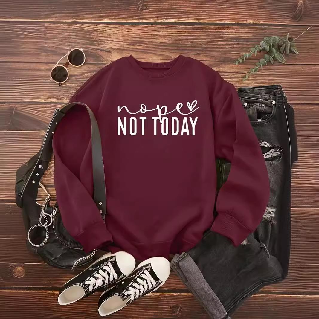 

2024 Women s European & American Printed Round Neck Sweater XXXL вина червоного кольору