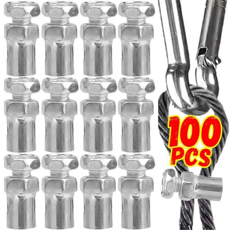 Steel Wire Rope Fixing Buckle Throttle Cable Clamp Solderless Nipple Screw Bolt For Motorcycle Scooter Bike Clutch Line Repair
