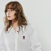 Chuyu Women's 2025 Autumn Embroidered Loose Lyocell Ramie Polo Shirt