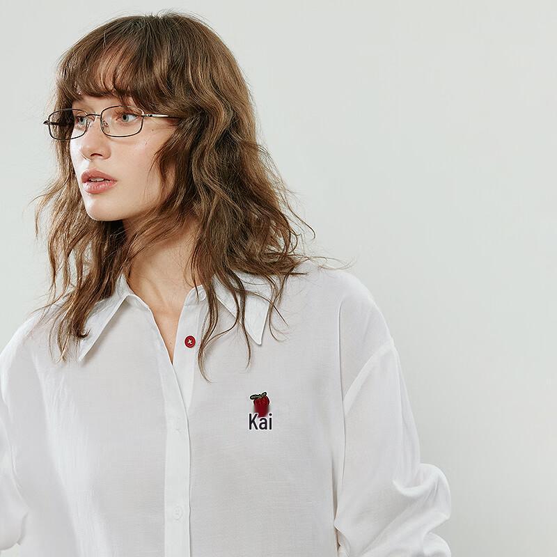 Chuyu Women's 2025 Autumn Embroidered Loose Lyocell Ramie Polo Shirt