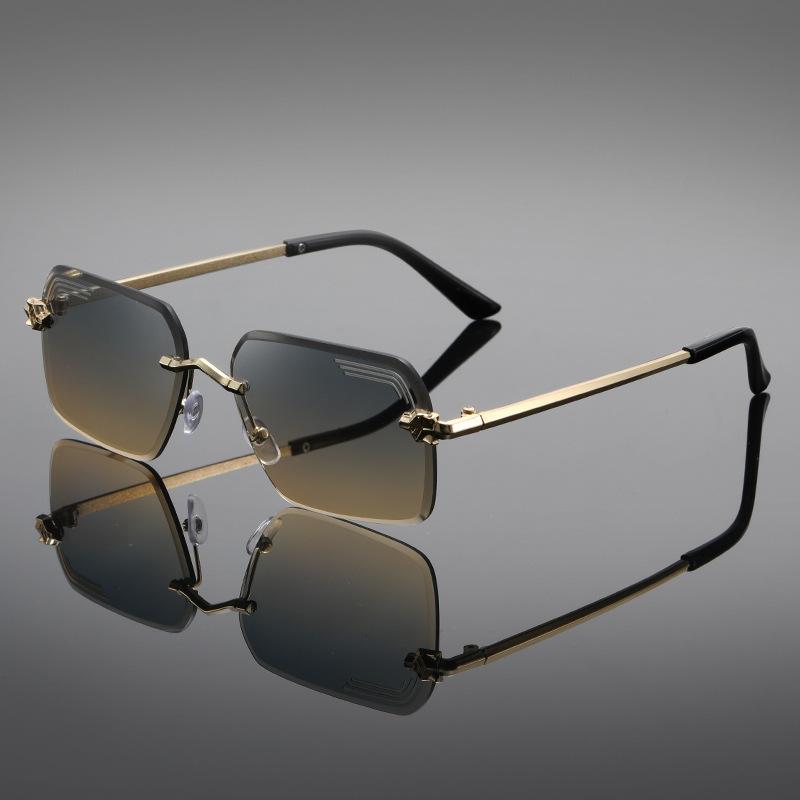Personalized Small Frame Square Sunglasses Rimless Retro Marine Sunglasses Fashionable Female Driver