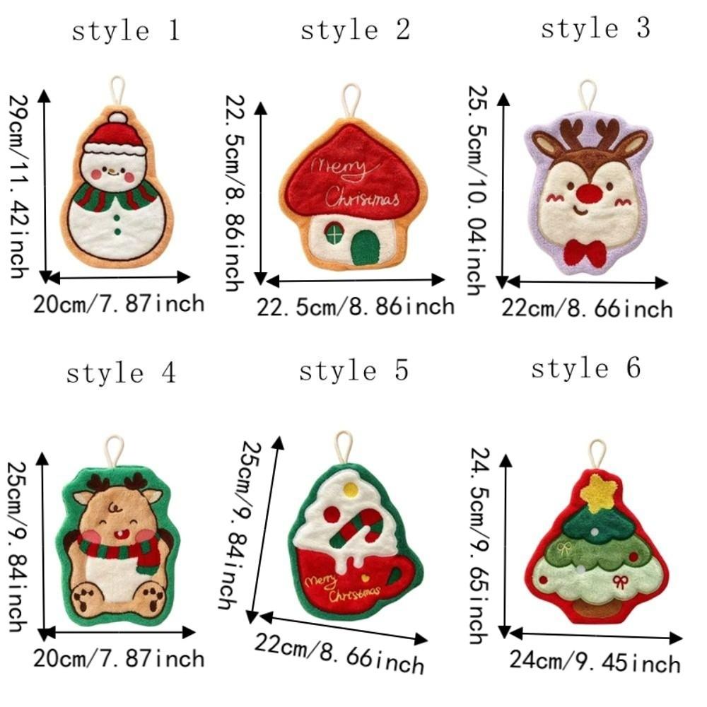 Coral Fleece Children's Small Towels Absorbent Christmas Tree Towel Cleaning Cloth  Christmas Gift