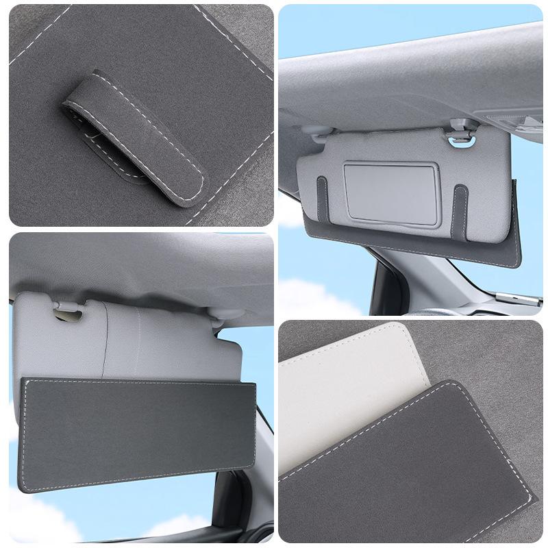 Auto-Sonnenschutz-Verlängerung - UV-Schutz, Blendschutz, Verstellbare hintere Klemme, Premium-Kunstleder, Fahrzeuginnenraumzubehör