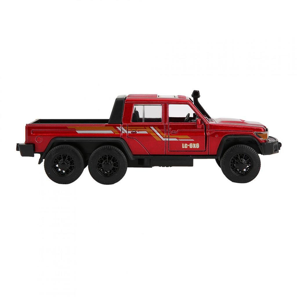 Automodell Toyota LC-6X6 im Maßstab 1/32, Legierungs-ABS-Material, Legierungsautospielzeug, hohe Simulation, langlebig, robuste, helle Farbe, für Geschenke