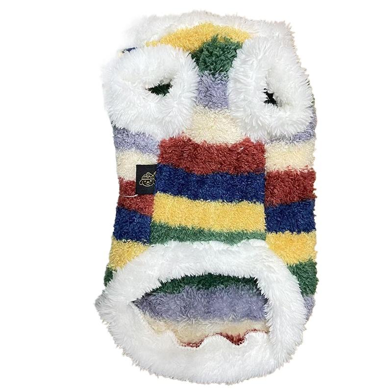 

Autumn Winter Warm Striped Designer Dog Clothes Luxury Small Chihuahua Pomeranian Clothes Dog Boy Girl Fleece Clothing Pet S синий
