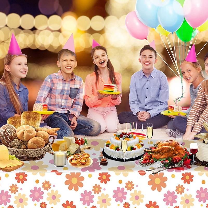 24pcs 7/9inch Pink Daisy Theme Disposable Tableware Flower Plate Napkin Straws Banner Birthday Party Baby Shower Wedding Decor