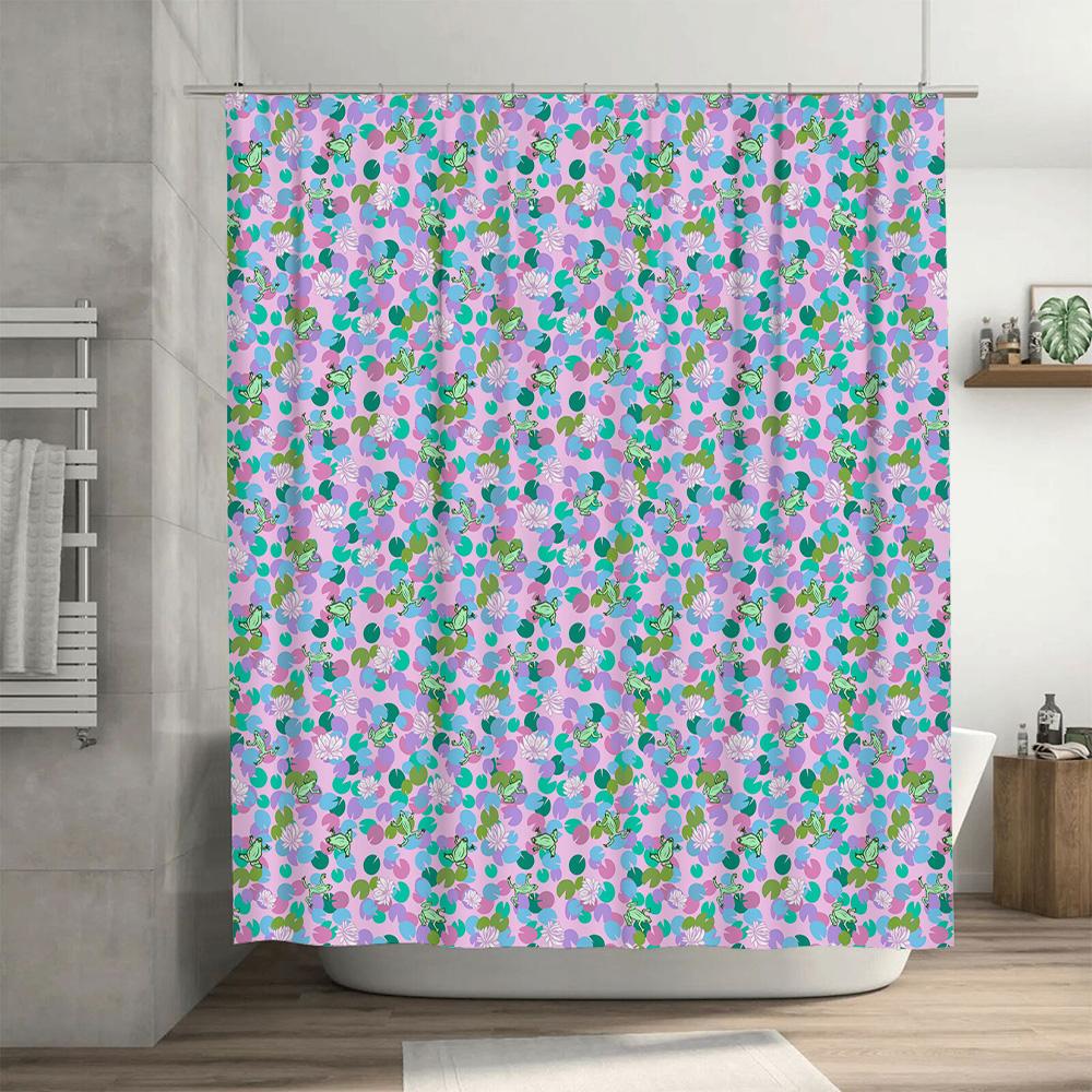 Colorful Bath Curtain with Cute Butterfly Design for Bathroom Decor Pink Blue Green Purple Shower Curtain Fabric Waterproof Home