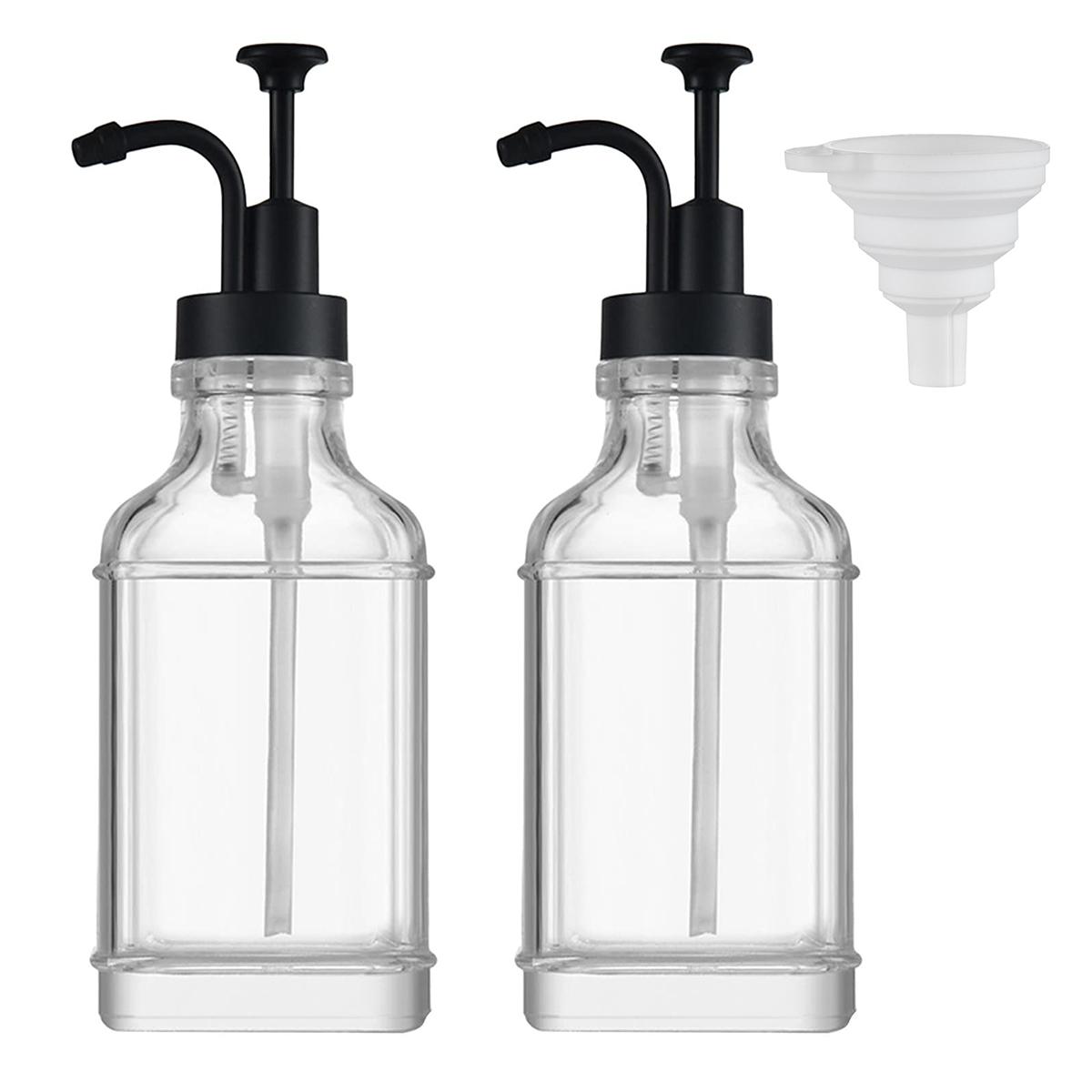 

Набор дозаторов для кофейного сиропа Leeseph с 1 складной воронкой, многоразовые стеклянные бутылки с насосом для сиропа, пресс-диспенсер, 500 мл/16,9 унций 500ml