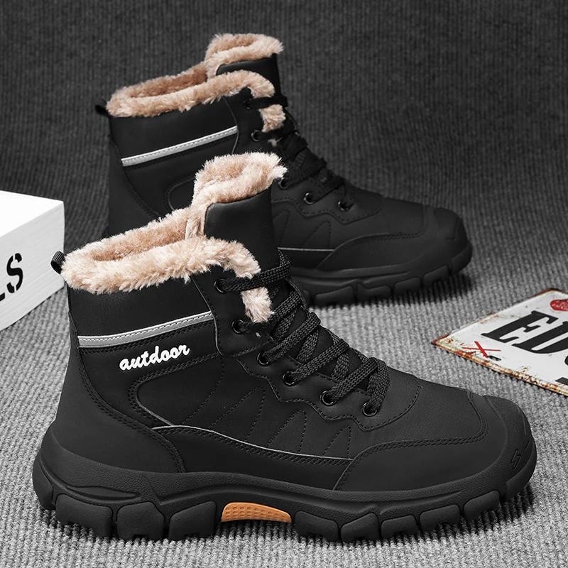 

Winter Sport Shoes for Men Sports and Leisure Casual Sneaker Casual Shoes Ankle Boots Cotton-padded Shoes Loafers Fashion New 44 чёрный