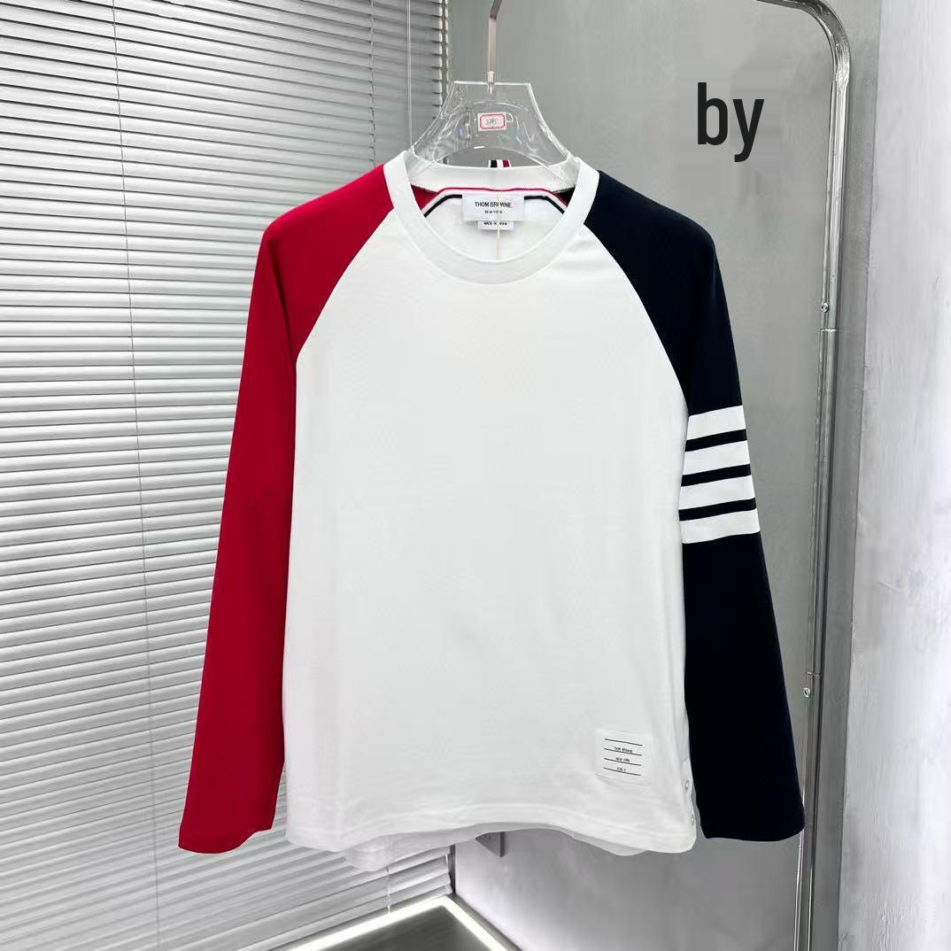 

Unisex Colorblock Crew Neck Long Sleeve T-Shirt XXL красный