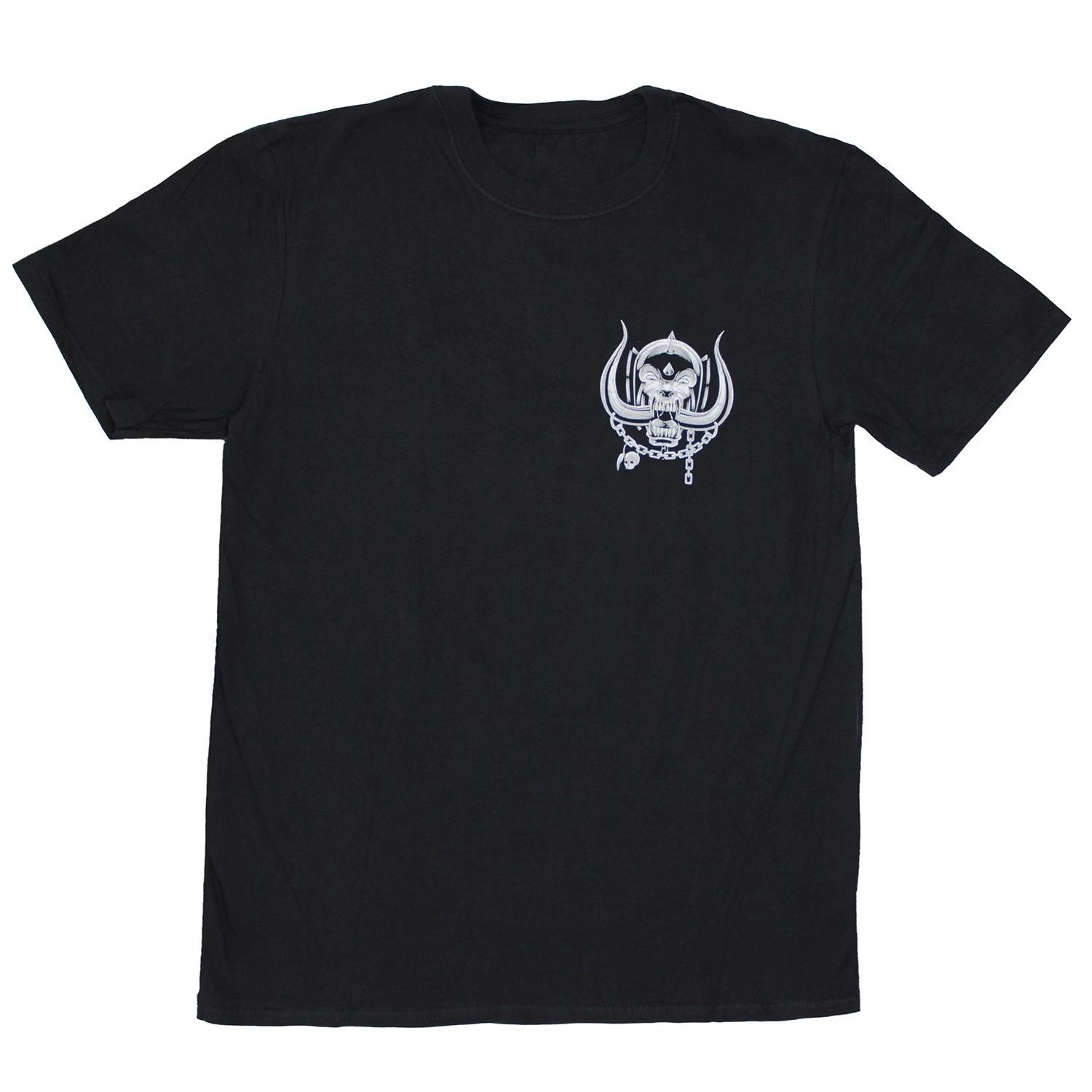 Men s Motorhead British Warpig & Logo (Back Print) Slim Fit T-shirt Small Black S