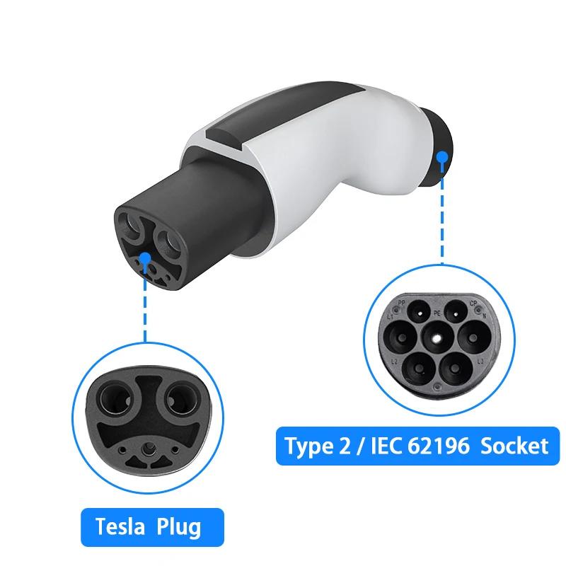 

AC Type2 to Tesla Adapter Electric Car Charging Adapter For Type 2 EU to NACS Tesla EV Connector Adapter For Tesla Model 3 Y X Z