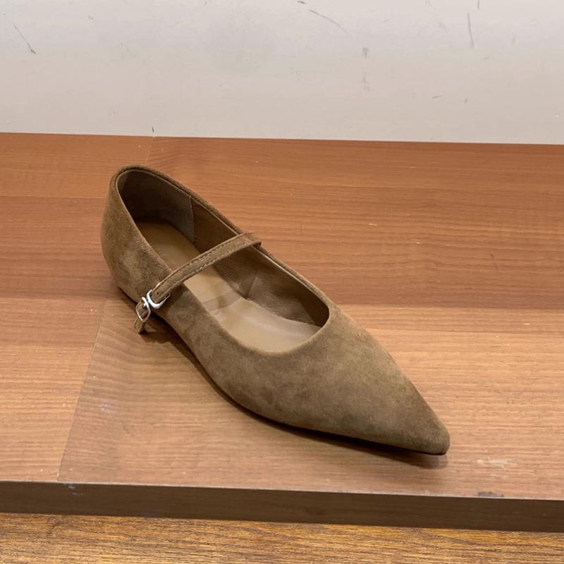 Fashion SUOJIALUN Women Flat Shoes Fashion Red Pointed Toe Ladies Elegant Mary Jane Shoes Low Wedge Heel Outdoor Dress Ballerinas Shoes