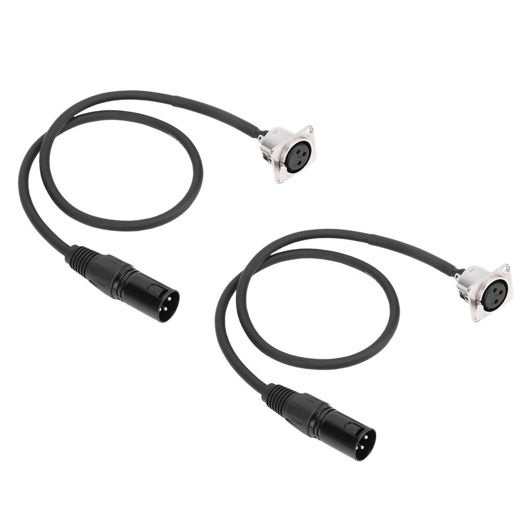 2 Pcs XLR Pass Through Cable No Solder D Type XLR Cable Mic Feed Pass Thru Converter for Stage Box Patch Panel Floor Box