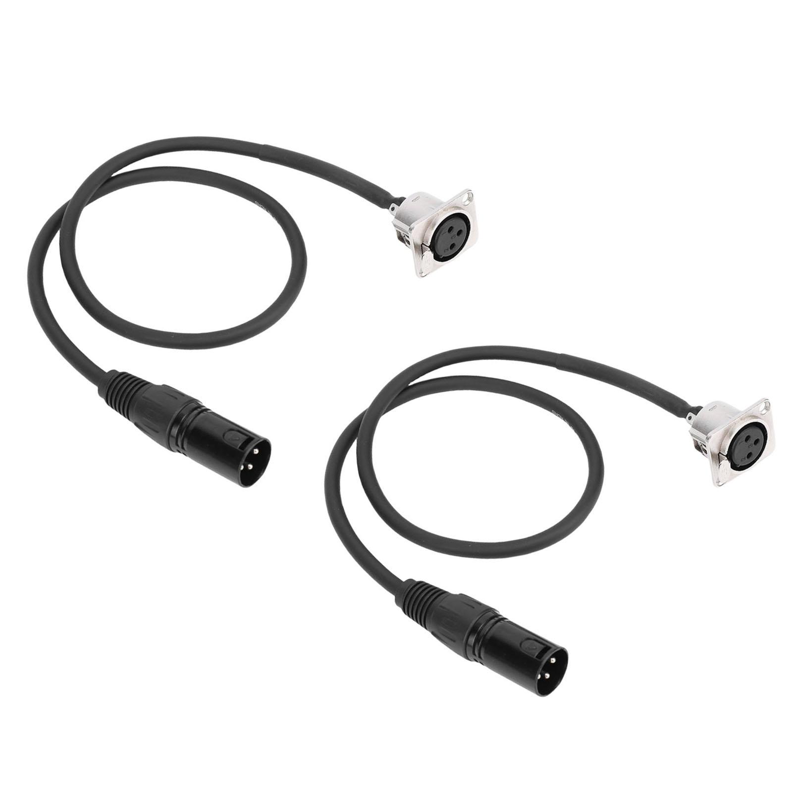 

2 Pcs XLR Pass Through Cable No Solder D Type XLR Cable Mic Feed Pass Thru Converter for Stage Box Patch Panel Floor Box