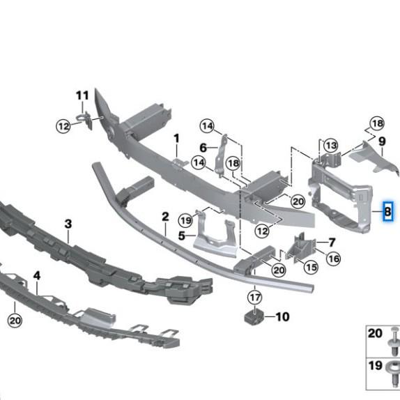 BMW 7 Series G70 Front Bumper Reinforcement 51119463993/51119463994