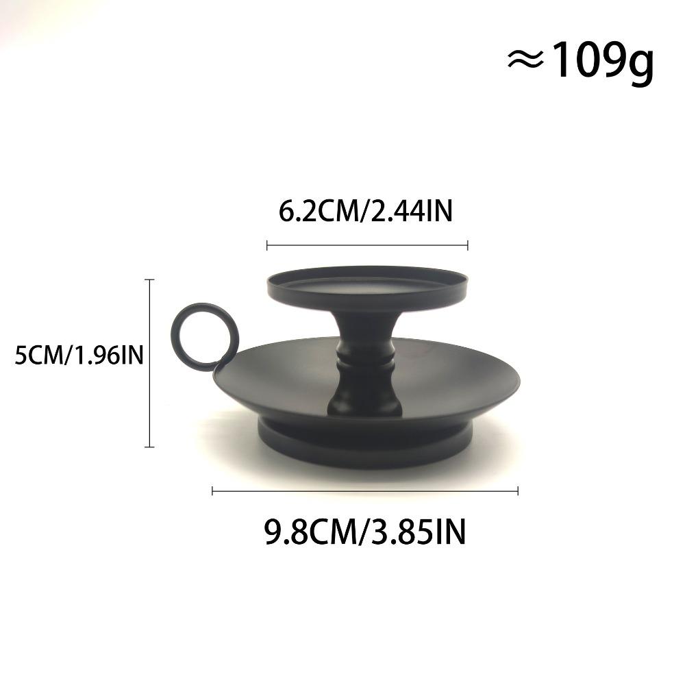 Vintage Metal Candlestick Holder With Handle Anti-slip Candle Holder Desktop Candlestick Adornment