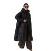 High luxury long white duck down jacket women's 2024 winter thickened hooded large version loose knee puff bread jacket