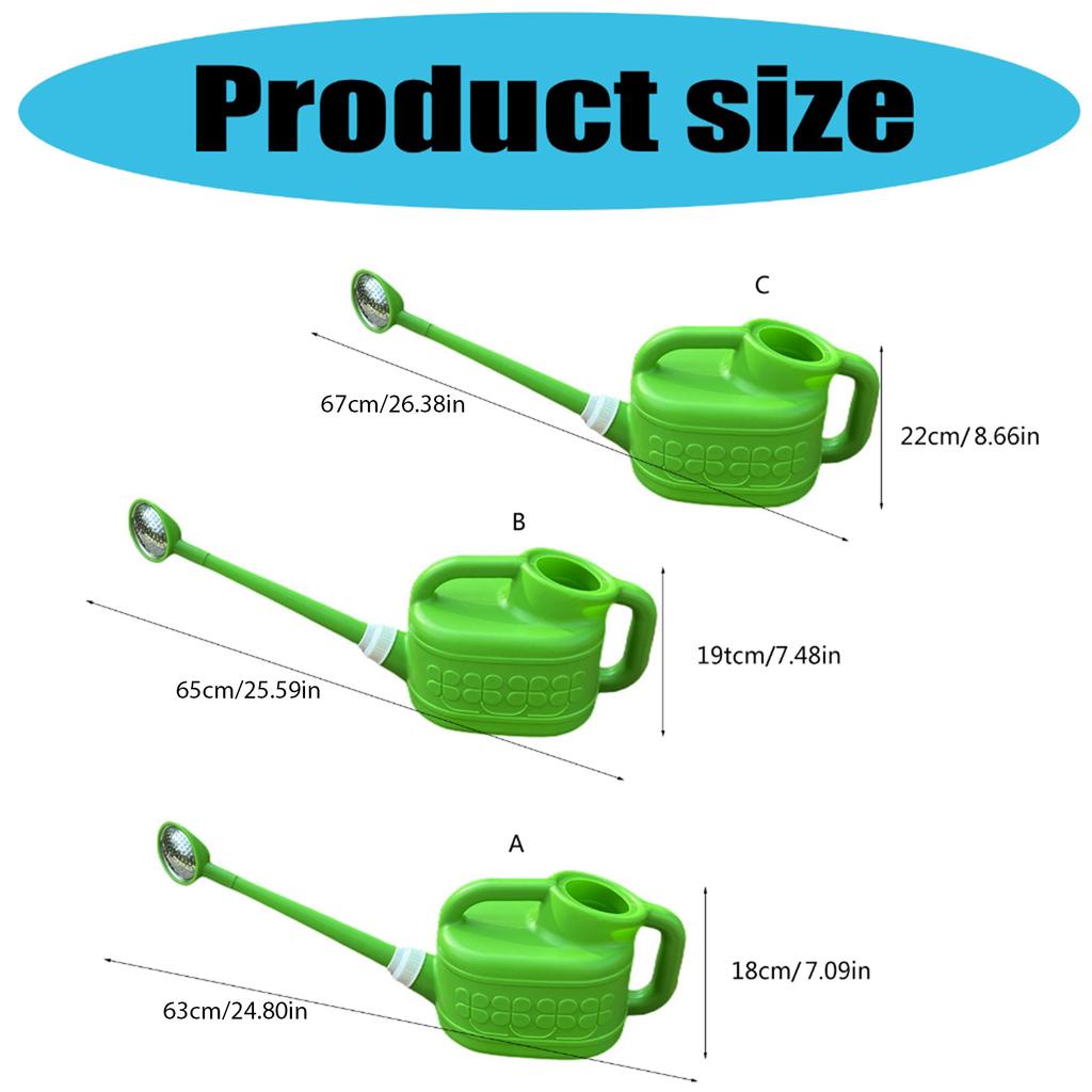 Multipurpose Outdoor Watering Container Adjustable Flows Spout Removable Sprayer Nozzle Comfort Handle For Balcony Plant