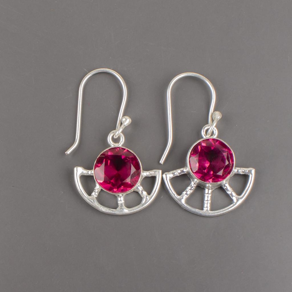Pink Tourmaline 925 Solid Sterling Silver Earring, Handmade Gemstone Jewelry Earring, For Memorial Day