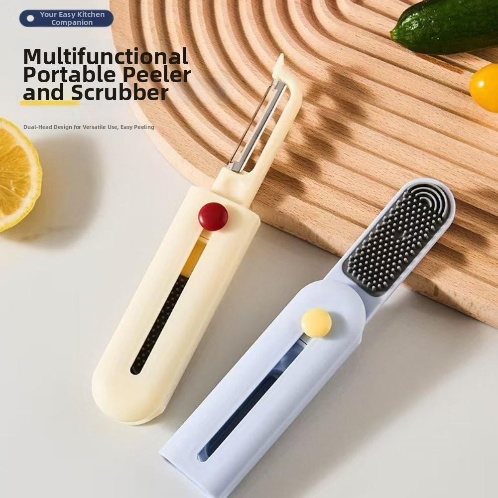 Press-Type Vegetable Peeler Ergonomic Grip Kitchen Peeler Multi-functional Fruit Peeler  Camping