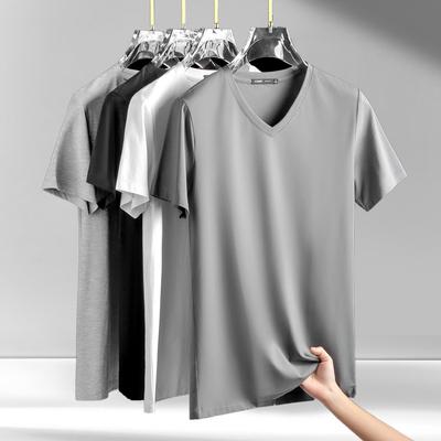 Herren T-Shirt Kurzarm V-Ausschnitt T-Shirt Lässig Sommer Klassisch Basic T-Shirts
