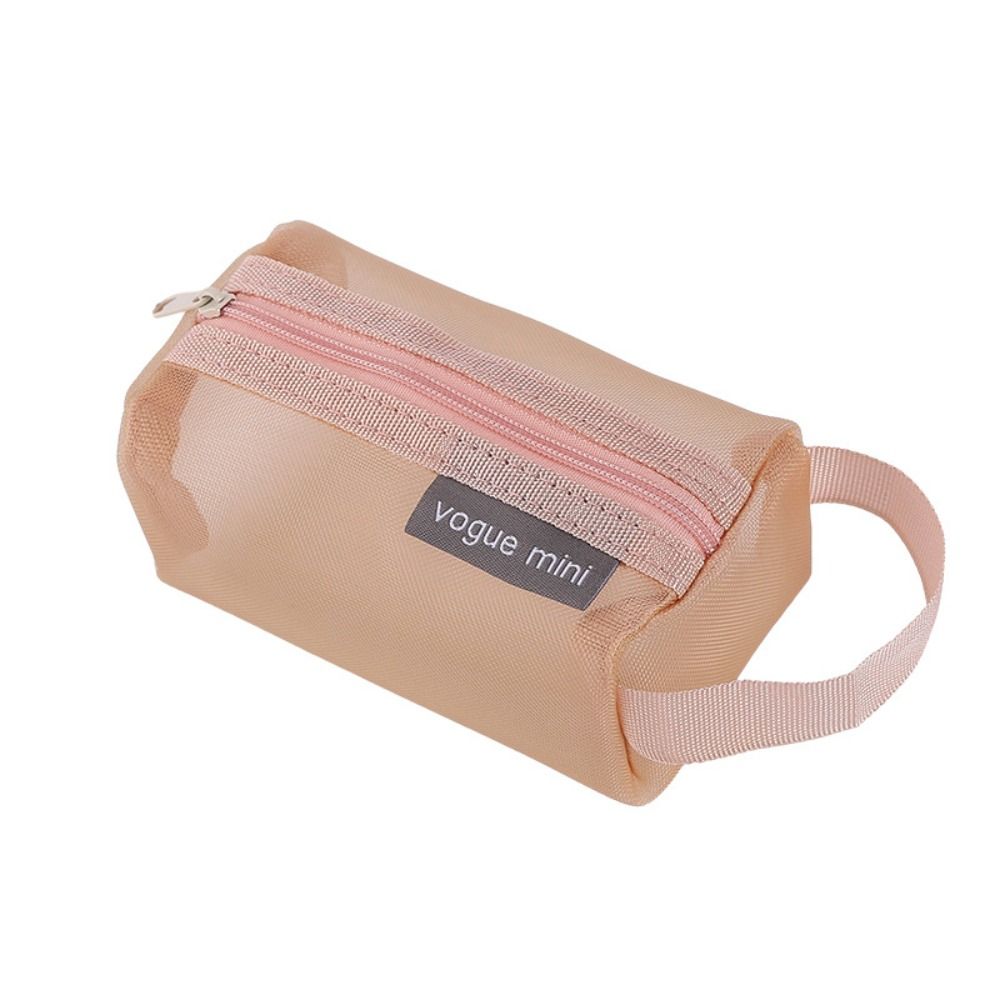 

Square Mesh Storage Bag ID Credit Card Holder Transparent Cosmetic Bag Mesh Coin Purse Outdoor світло-рожевий колір