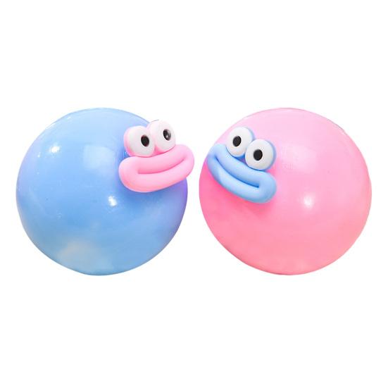 Cartoon Sausage Mouth Stress Ball Toy Stress Relief Big Eyes Squeeze Ball Fidget Toy Slow Rising Home Office Worker Desk