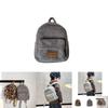 Chic Breathable Plush Leopard Print Backpack For Children In Grey And Tan