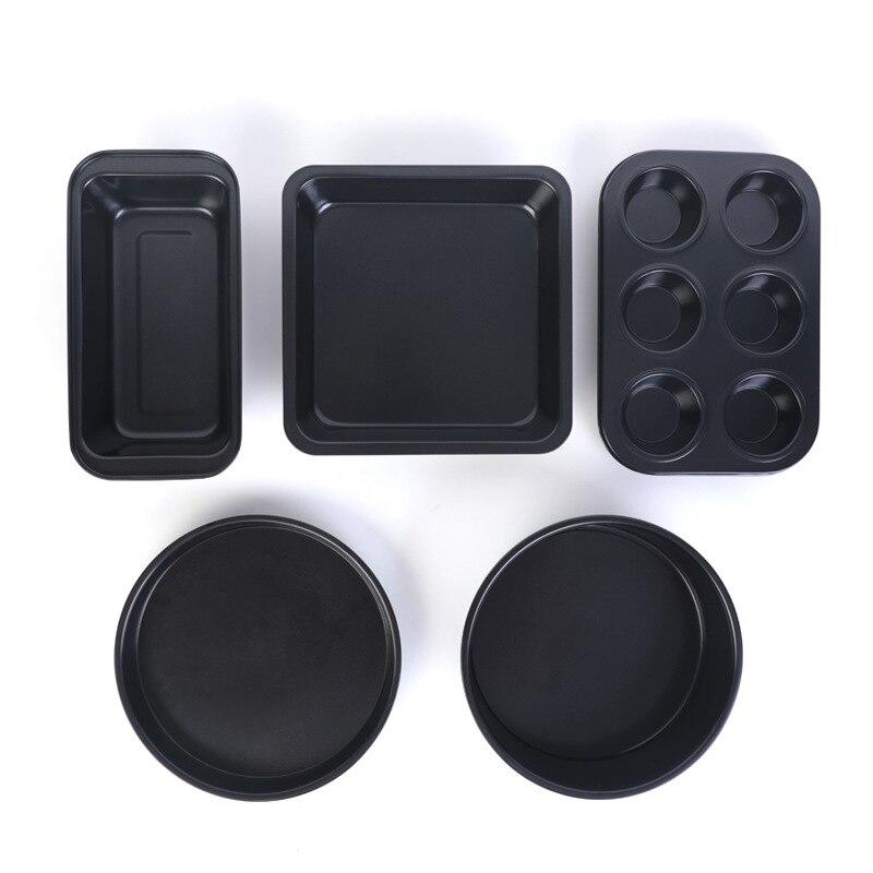 5 Pieces Cake Mould Carbon Steel Muffin Pizza Baking Cake Baking Cake Bread Cans Bread Maker Mould Kitchen Accessories | Cooking Kits