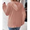 2025 Autumn/Winter Women's Plus Size Jacquard Loose Hooded Sweatshirt