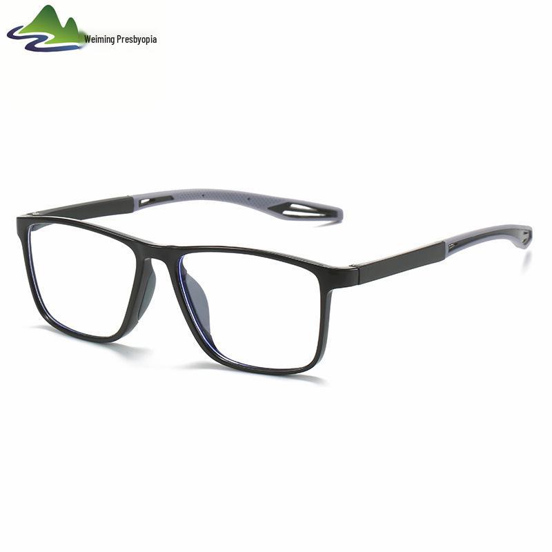 

Senior Anti-Blue Light Reading Glasses with Soft Rubber Legs - Sporty Style, Large Frame, Three Colors Available. +1.50