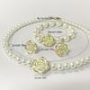 Retro Court Camellia Pearl Necklace Fashion Luxury Set Elegant Lady Bracelet Cross-Border New Style Jewelry Accessories