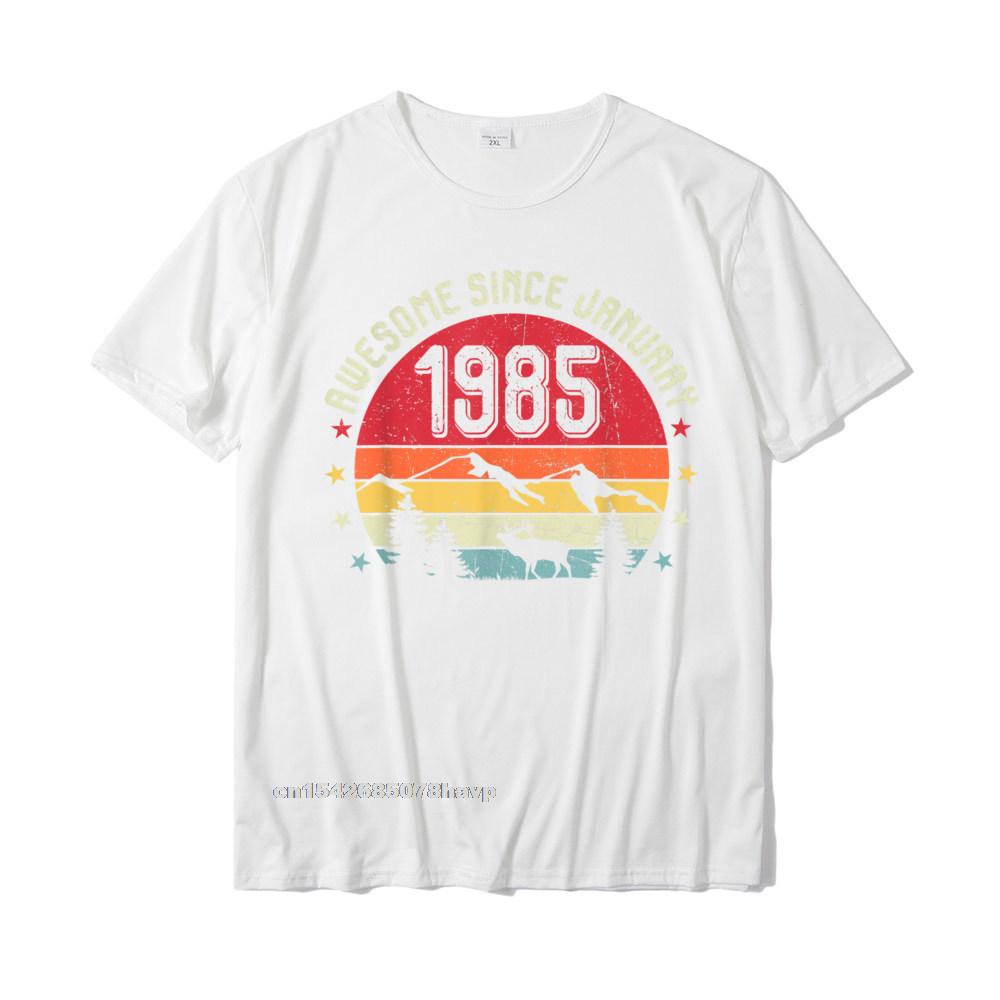 Awesome Since January 1985 Birthday Shirt Vintage Shirt TShirt Cotton Tees For Unisex Summer T Shirt Casual Retro