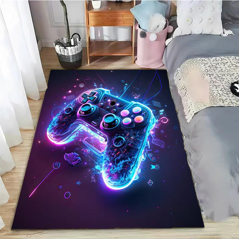 15 Size Gaming Rug for Boys Room Gamer Rug with Controller Design Carpet for Game Room Bedroom Decor Non-slip Machine Washab Mat