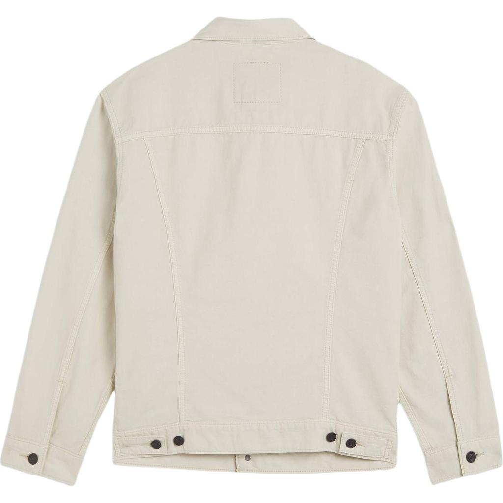 Levis SS25 Linen Denim Series Loose Fit Pointed Collar Jacket With Front Pocket Logo Men Jackets White A5782-0063