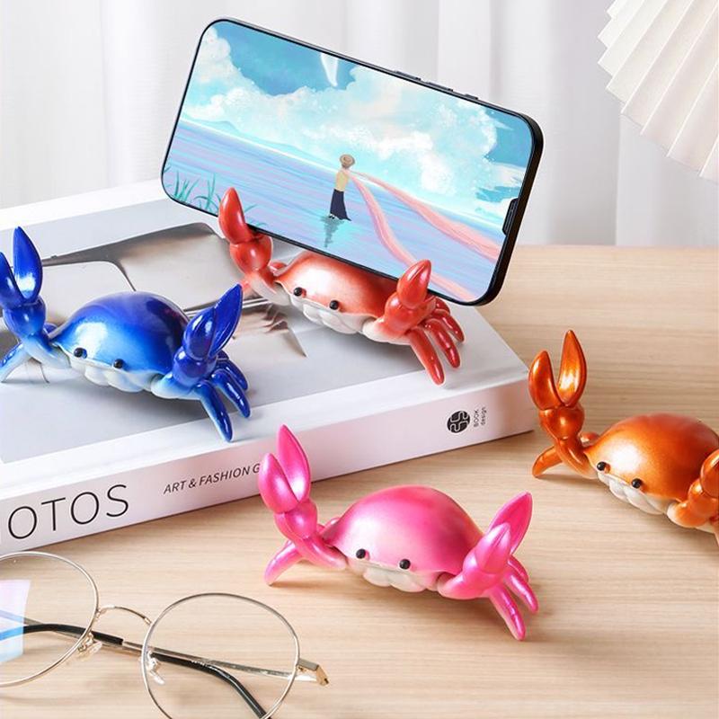 Crab Pen Holder Funny Weightlifting Crab Pen Stand Creative Cute Storage Rack for Single Storage Office Desktop Ornament Gifts