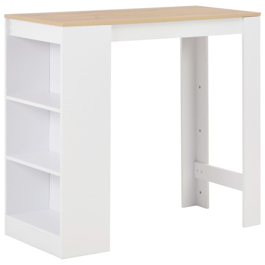 Standing Table with Shelf White 110 x 50 x 103 cm