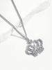 1 Pc Fashionable New Hollow Crown Shaped Pendant Necklace With Rhinestone Accents, Suitable For Daily Wear And Gift For Women