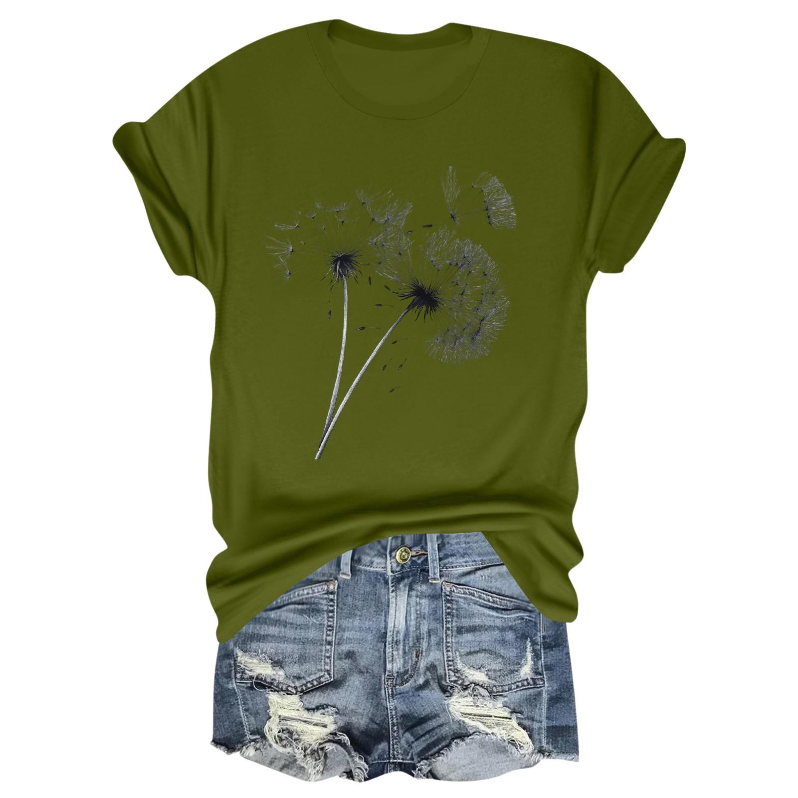 

Child Casual Daily Round Neck Printed Short Sleeved T-shirt Letter Top 100 зелёный