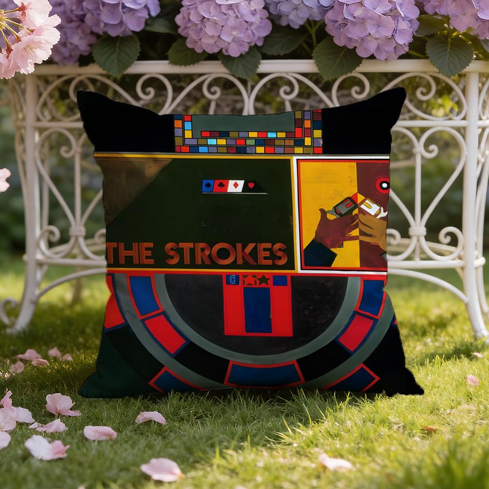 The S-Strokes Band Cushion Cover Home & Car Dual-Scene Pillow Cover: Reversible for Premium Comfort