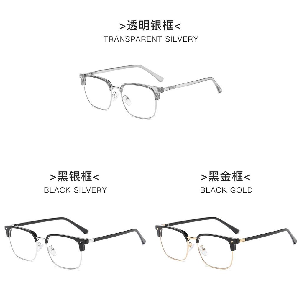 Retro Black Gold Eyewear Frame For Fashionable Office Use With Blue Light Filter