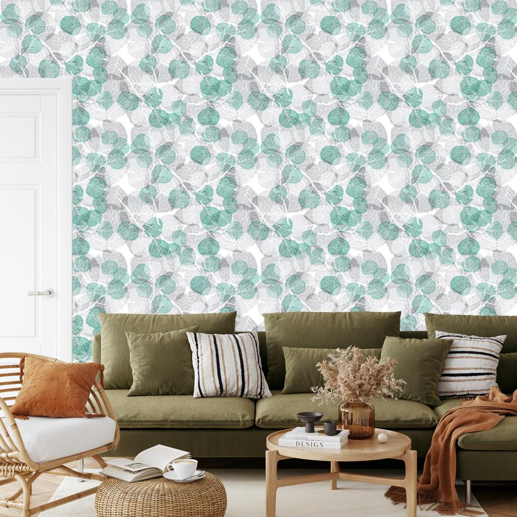 Drawn Leaves Wallpaper for Living Room and Bedroom 50x1000