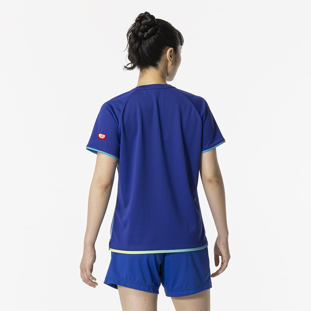 Mizuno Table Tennis Game Short JTTA Surf XL Shirt, Sleeve, Certified, Moisture-Wicking, Quick-Drying, 82JAB214, Blue,